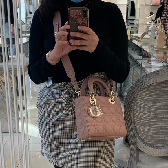 Small Lady Dior, Blush Cannage Lambskin - Picture 12 of 13